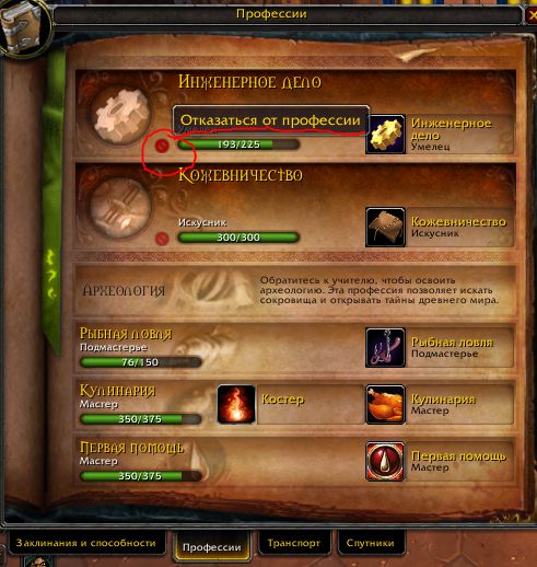 Профессии в World of Warcraft. Краткое описание.